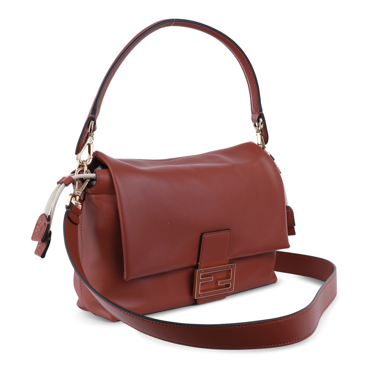 BROWN LEATHER MAMMA BAGUETTE MEDIUM...