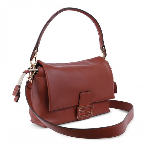 BROWN LEATHER MAMMA BAGUETTE MEDIUM SHOULDER BAG