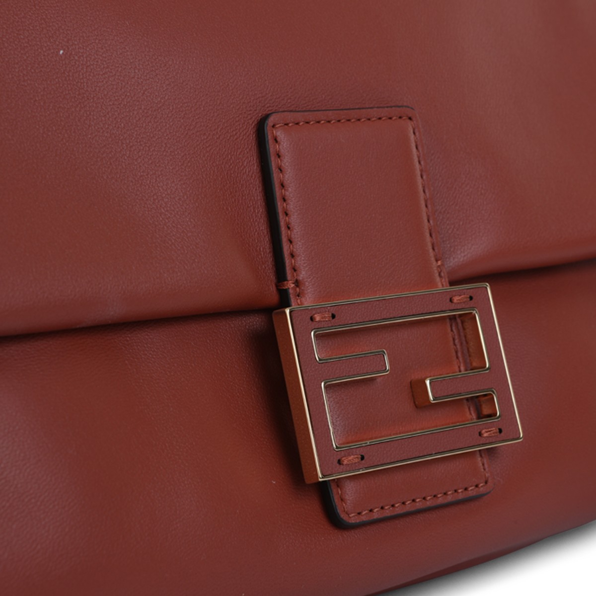 BROWN LEATHER MAMMA BAGUETTE MEDIUM...
