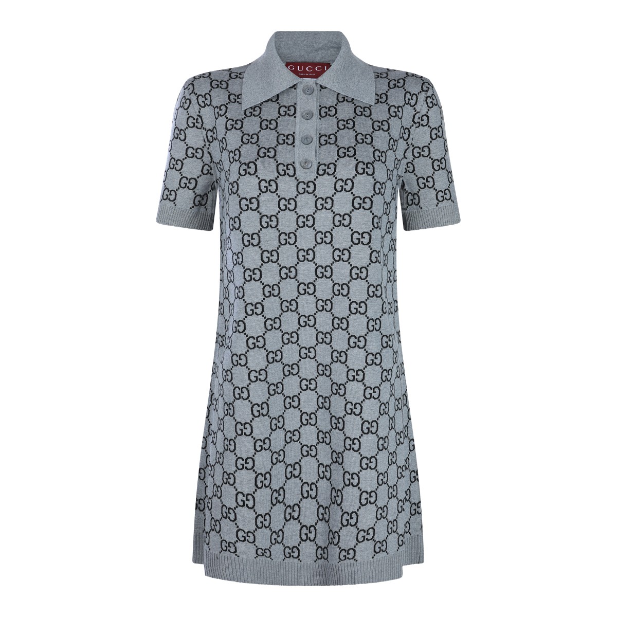 GREY AND BLACK WOOL DRESS