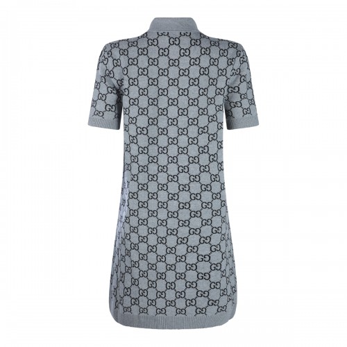 GREY AND BLACK WOOL DRESS