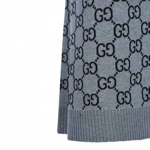 GREY AND BLACK WOOL DRESS