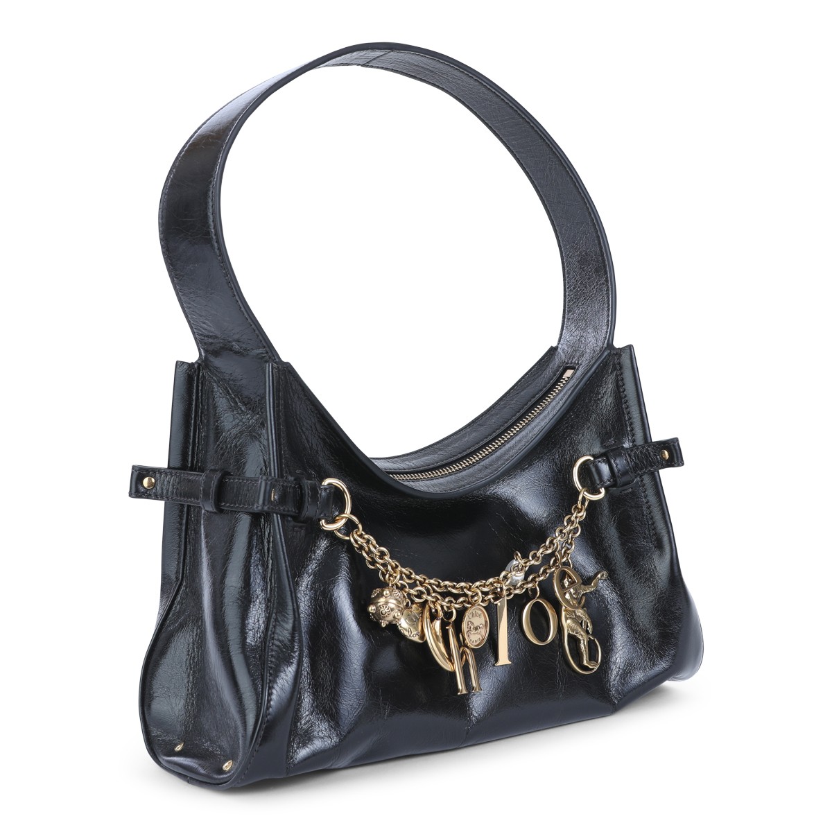 BLACK LEATHER HOBO SHOULDER BAG BLACK LEATHER HOBO SHOULDER BAG