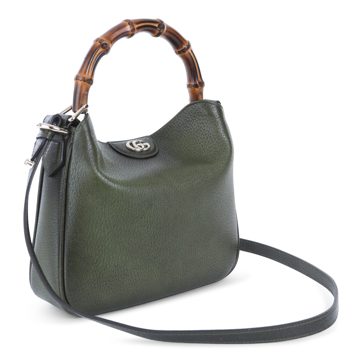 GREEN LEATHER DIANA MEDIUM TOP HANDLE... GREEN LEATHER DIANA MEDIUM TOP HANDLE...
