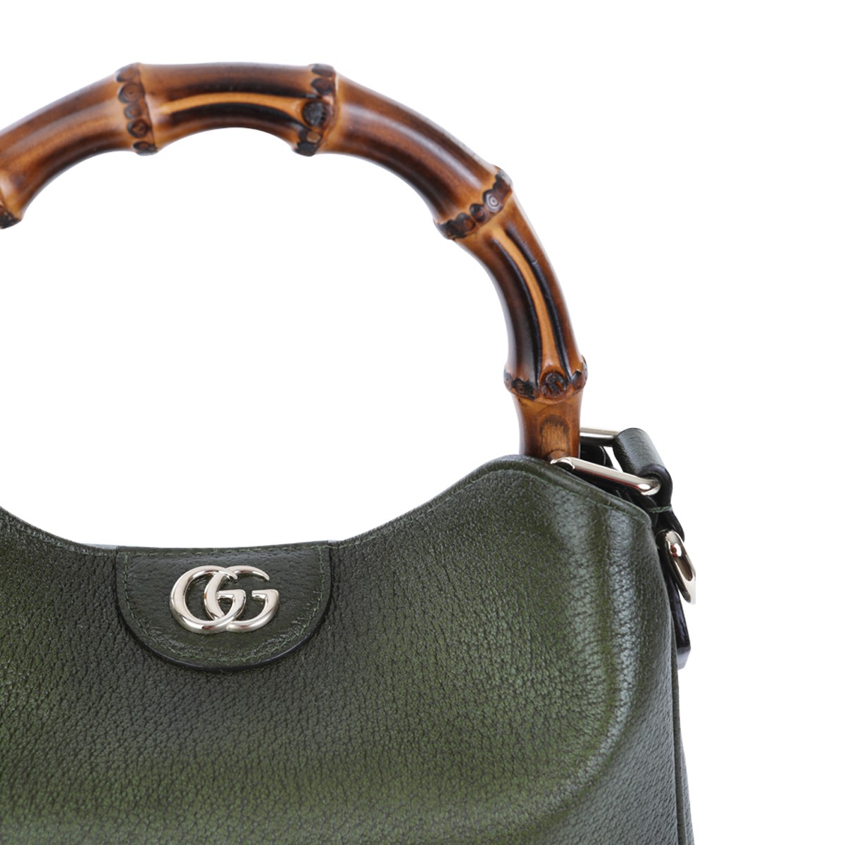 GREEN LEATHER DIANA MEDIUM TOP HANDLE... GREEN LEATHER DIANA MEDIUM TOP HANDLE...