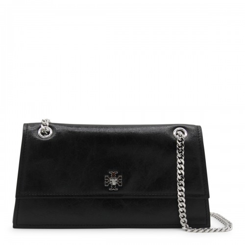 BLACK LEATHER KIRA TURNLOCK SHOULDER BAG
