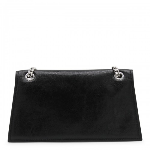 BLACK LEATHER KIRA TURNLOCK SHOULDER BAG