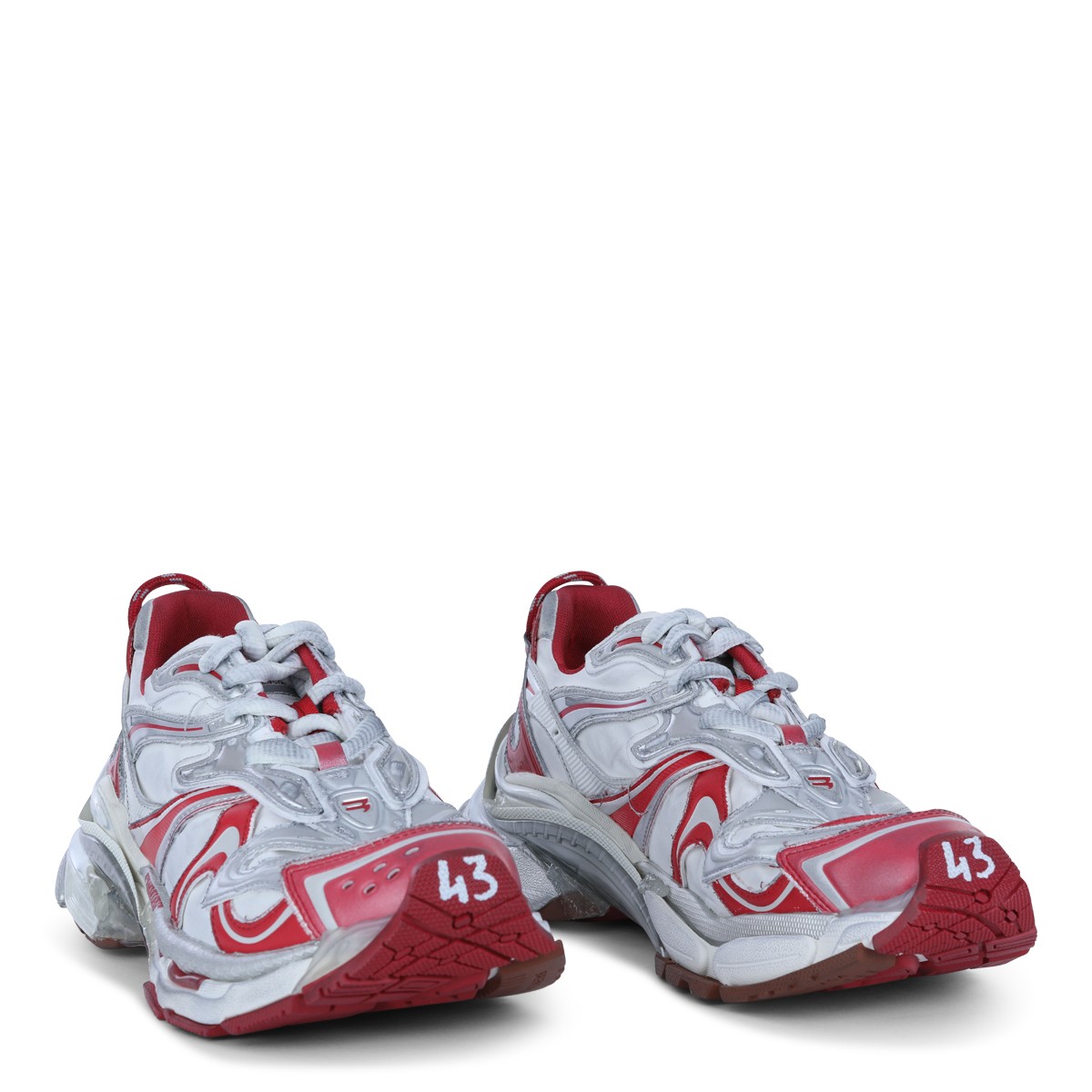 WHITE AND RED RUNNER 2.0 SNEAKERS