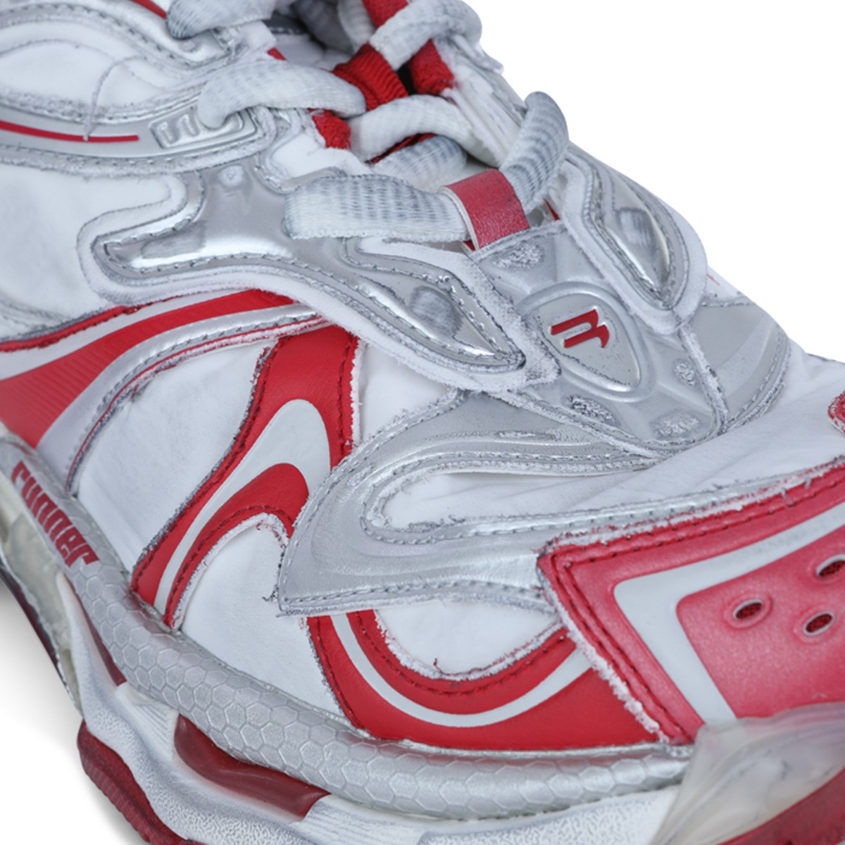 WHITE AND RED RUNNER 2.0 SNEAKERS