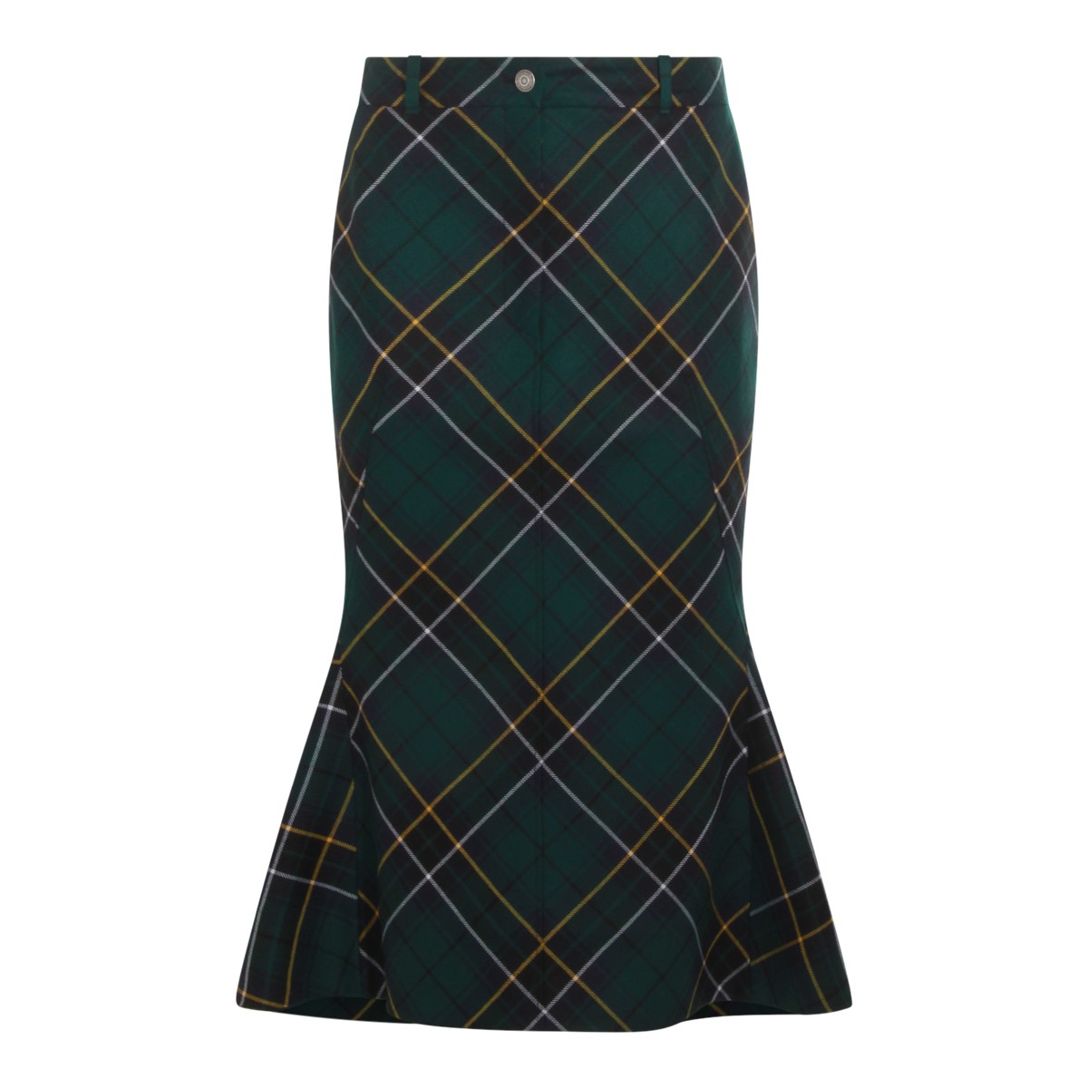NAVY AND GREEN WOOL SKIRT