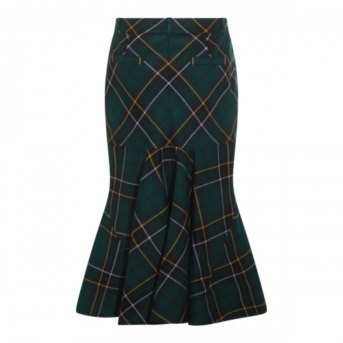 NAVY AND GREEN WOOL SKIRT 2