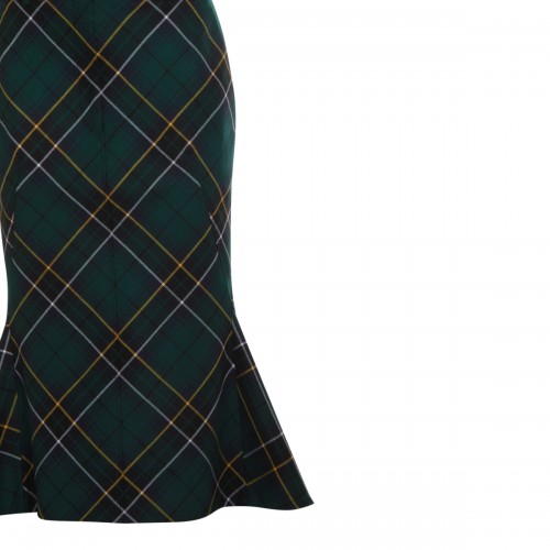 NAVY AND GREEN WOOL SKIRT