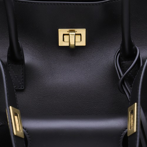 BLACK LEATHER CARRY ALL BEL AIR BACKPACK