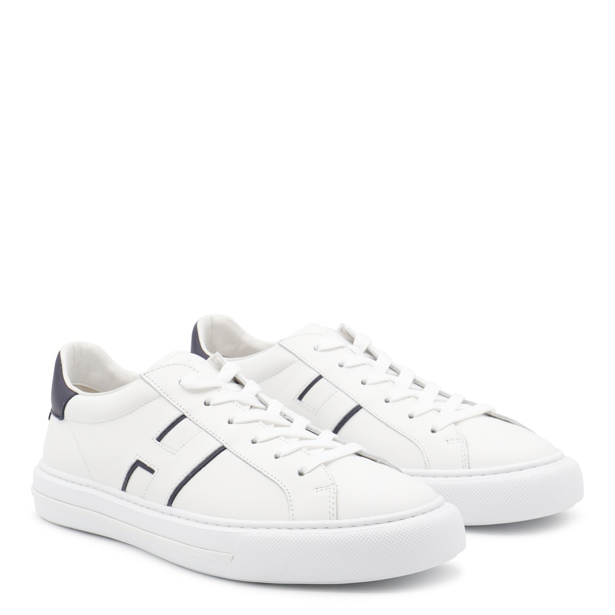 WHITE AND NAVY LEATHER H691 SNEAKERS WHITE AND NAVY LEATHER H691 SNEAKERS