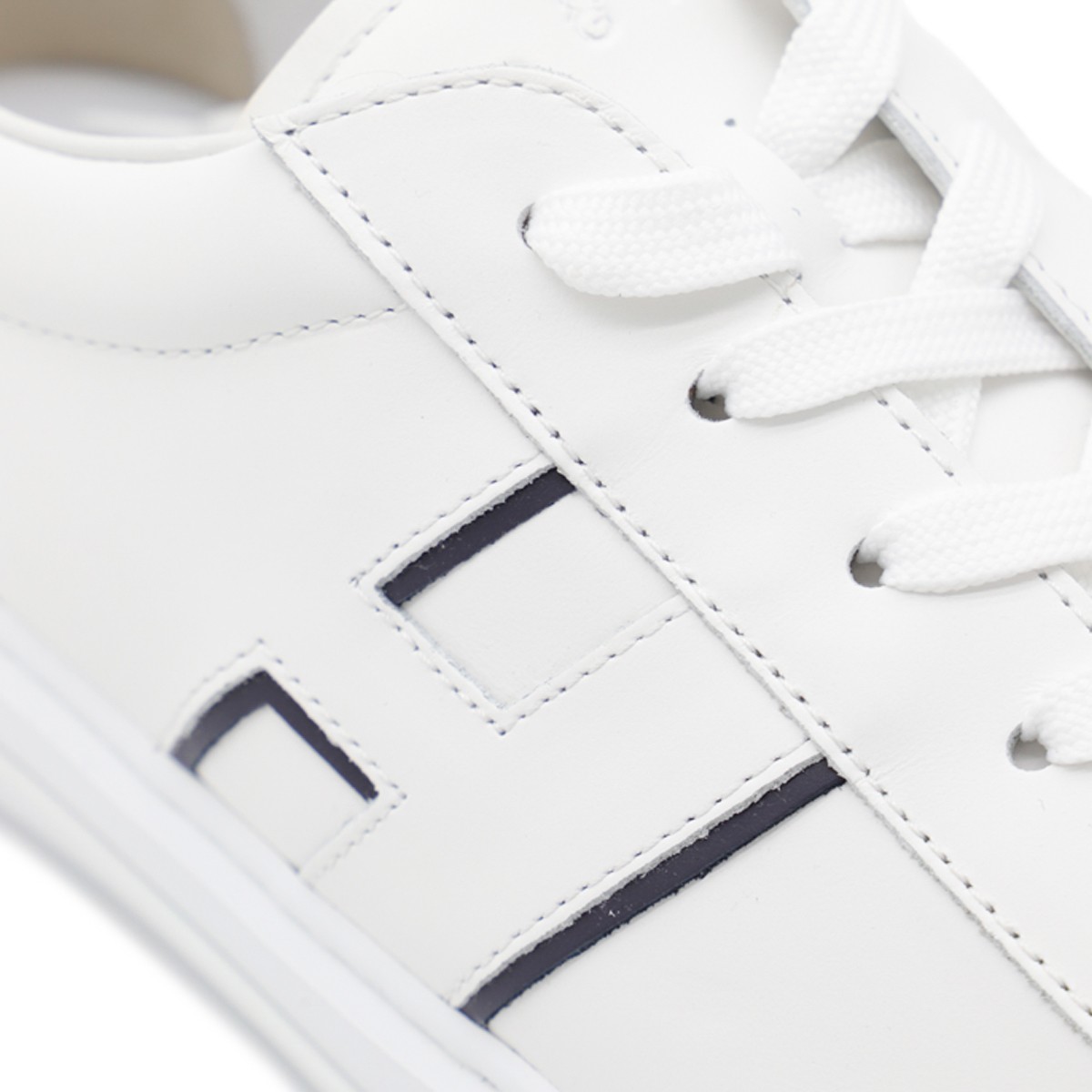 WHITE AND NAVY LEATHER H691 SNEAKERS WHITE AND NAVY LEATHER H691 SNEAKERS