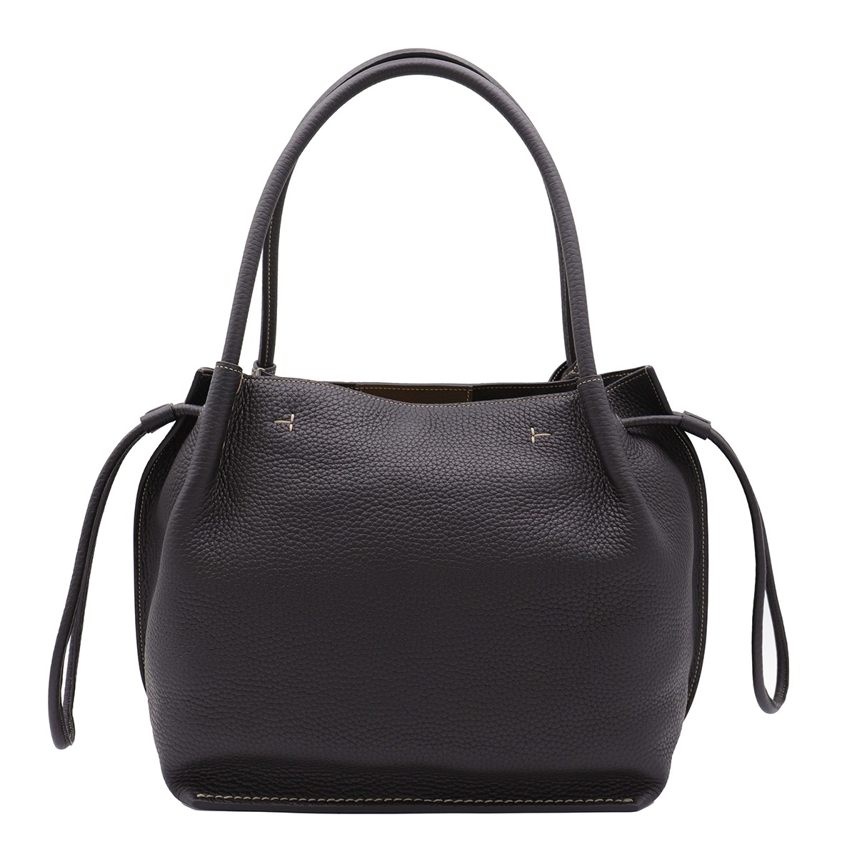 BLACK LEATHER BUZ TOTES BLACK LEATHER BUZ TOTES