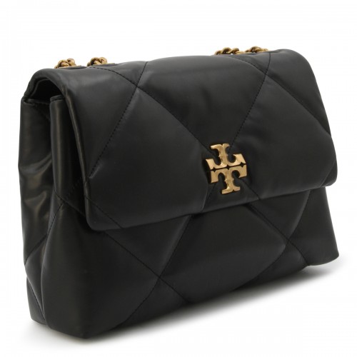 BLACK LEATHER KIRA DIAMOND SHOULDER BAG