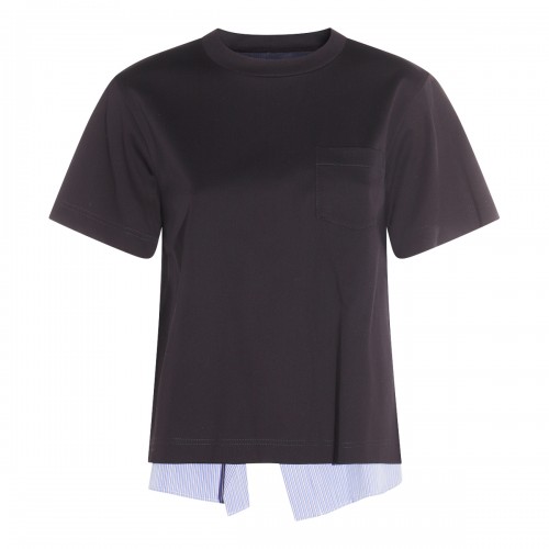 NAVY AND BLUE COTTON T-SHIRT