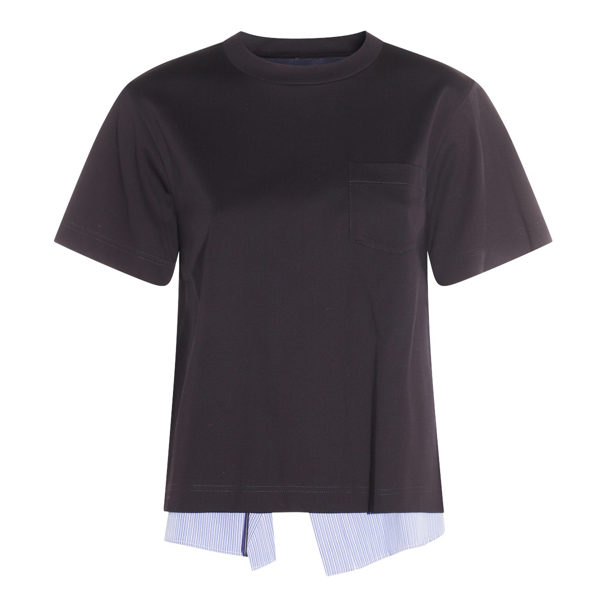 NAVY AND BLUE COTTON T-SHIRT