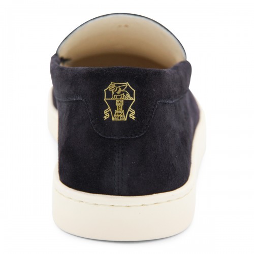 NAVY LEATHER SNEAKERS