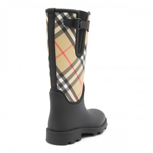 BLACK AND BEIGE MARSH STAMP BOOTS