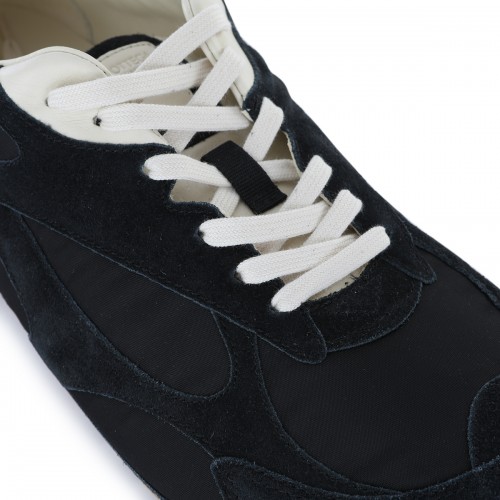 BLACK AND NAVY SUEDE ORBIT FLASH SNEAKERS