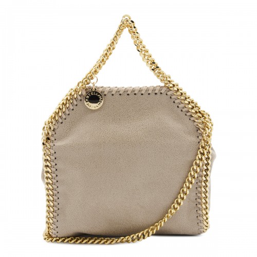 CREAM FAUX LEATHER FALABELLA TINY TOTE BAG