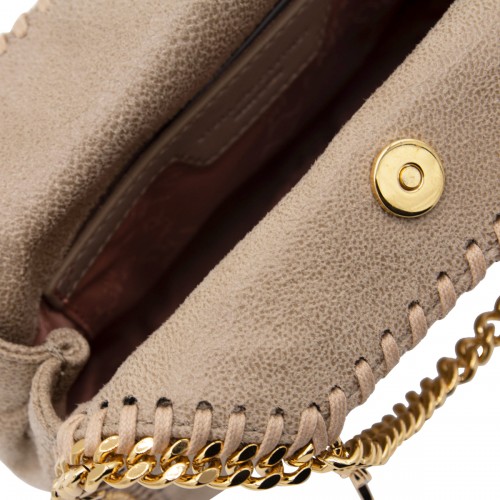 CREAM FAUX LEATHER FALABELLA TINY TOTE BAG