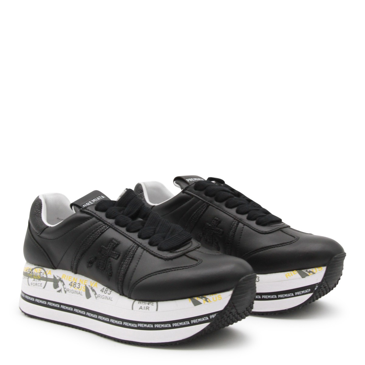 BLACK LEATHER BETH SNEAKERS BLACK LEATHER BETH SNEAKERS