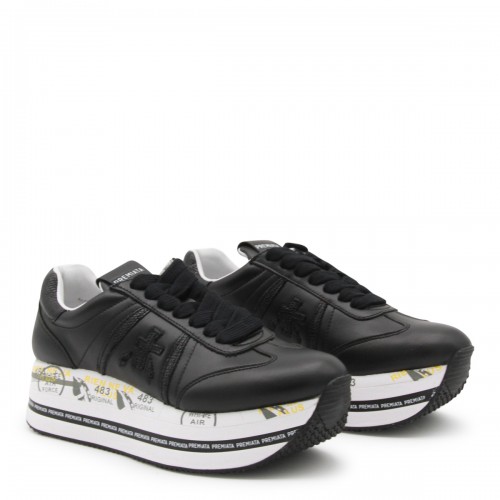 BLACK LEATHER BETH SNEAKERS