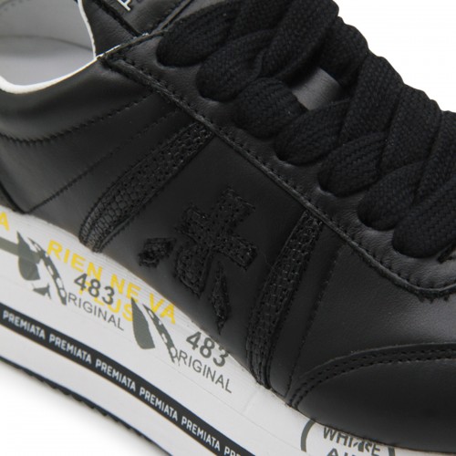 BLACK LEATHER BETH SNEAKERS
