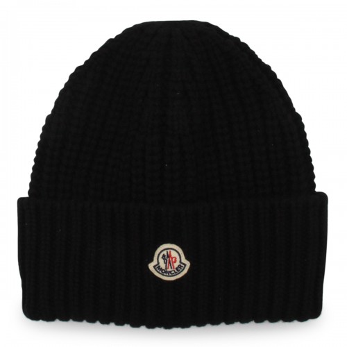 BLACK WOOL BEANIE