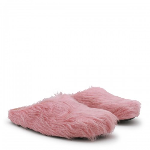 PINK LEATHER FUSSBETT FLATS
