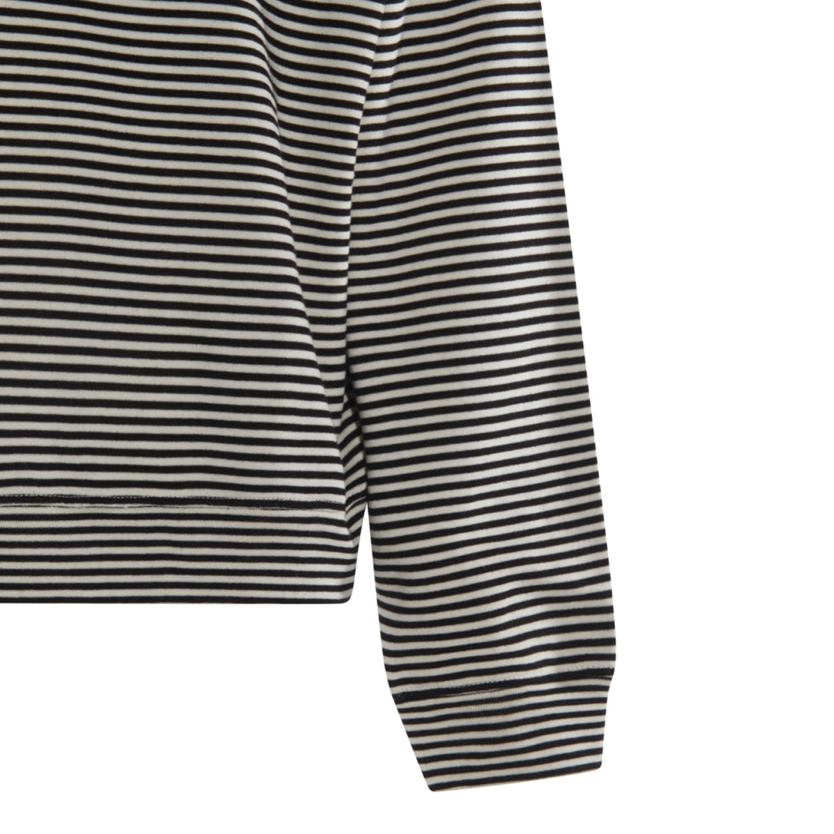 WHITE AND BLACK COTTON SWEATSHIRT WHITE AND BLACK COTTON SWEATSHIRT