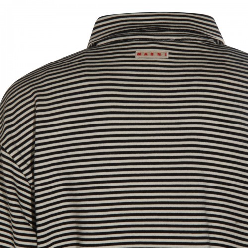 WHITE AND BLACK COTTON SWEATSHIRT