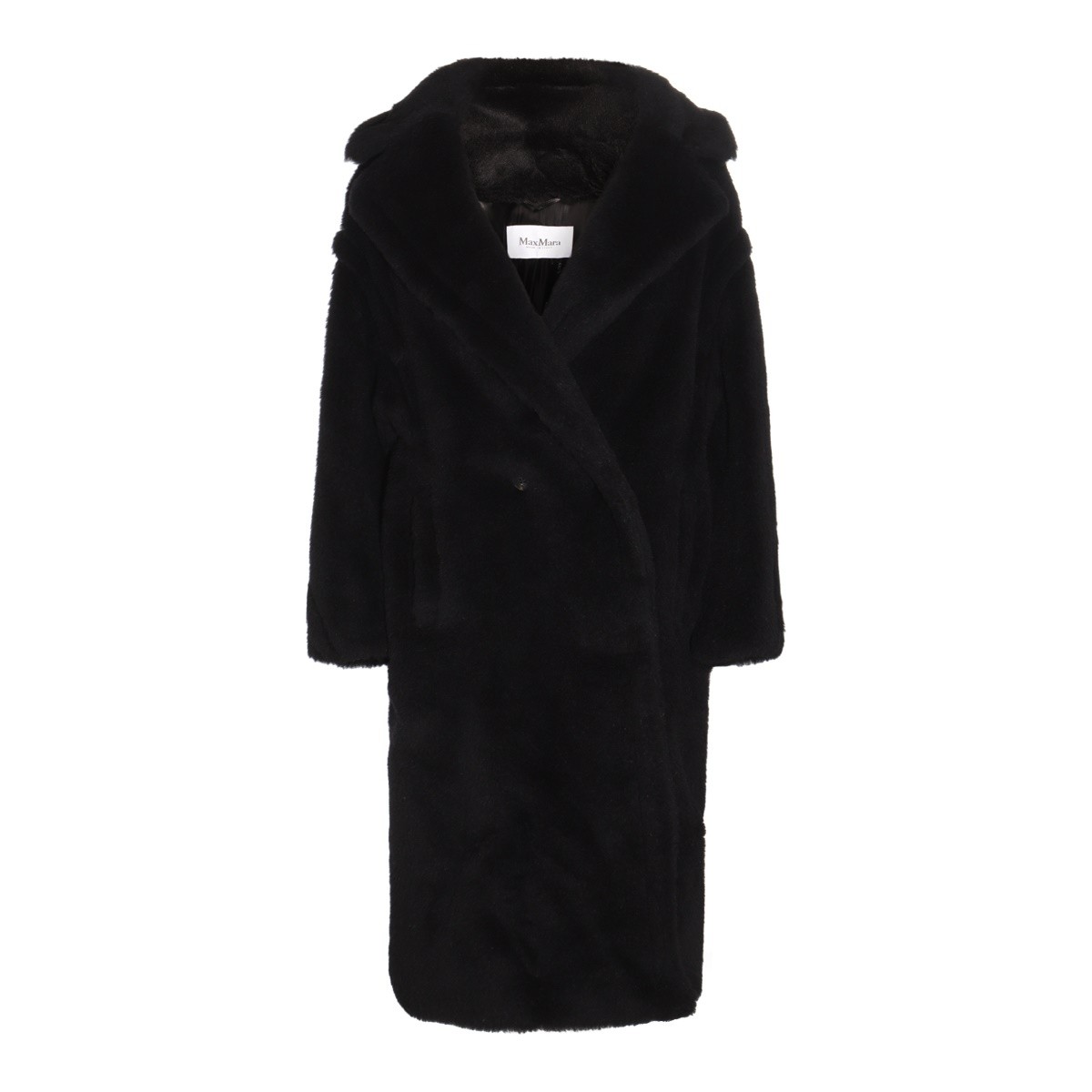 BLACK WOOL TEDGIRL COAT