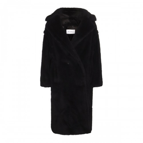 BLACK WOOL TEDGIRL COAT