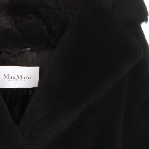 BLACK WOOL TEDGIRL COAT