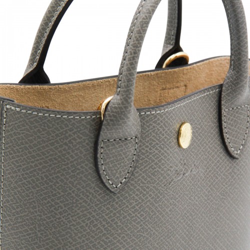 GREY LEATHER EPURE XS SATCHEL