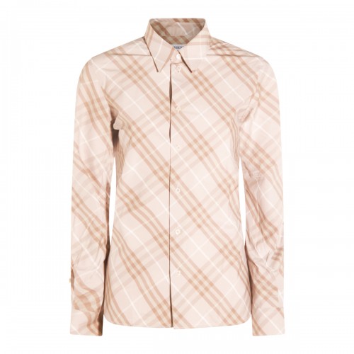 BEIGE COTTON SIMONE CHK SHIRT