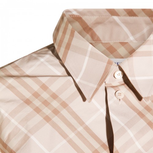 BEIGE COTTON SIMONE CHK SHIRT