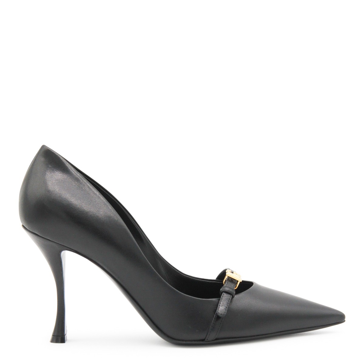 BLACK LEATHER PUMPS