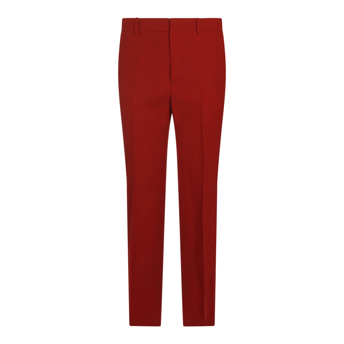 RED ANCORA WOOL PANTS