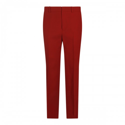 RED ANCORA WOOL PANTS