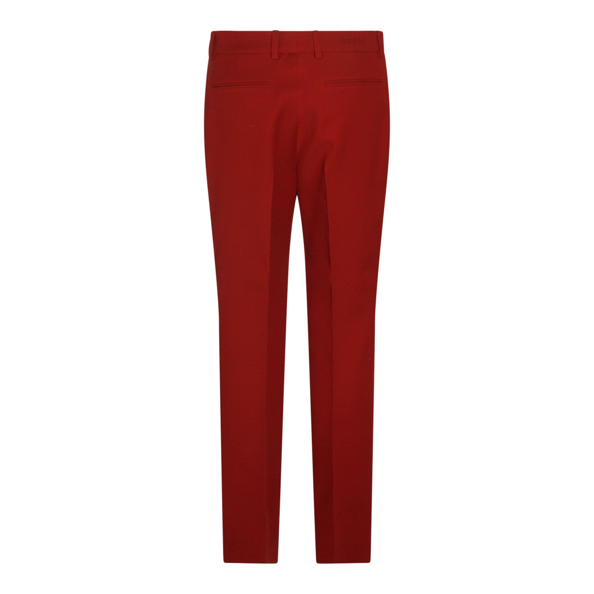 RED ANCORA WOOL PANTS