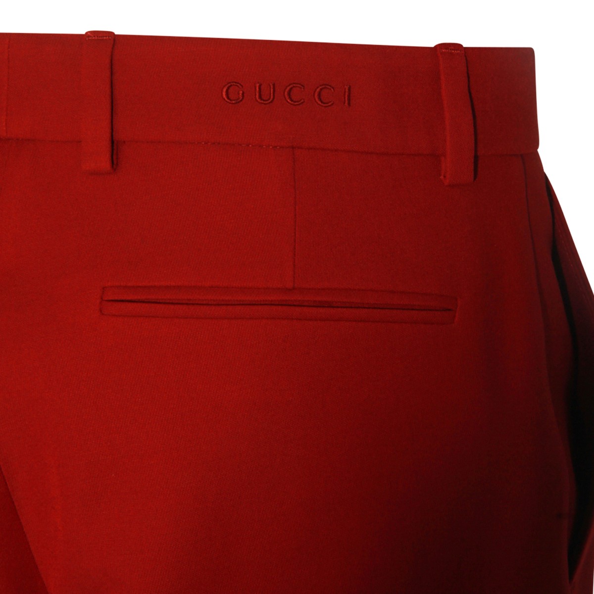 RED ANCORA WOOL PANTS