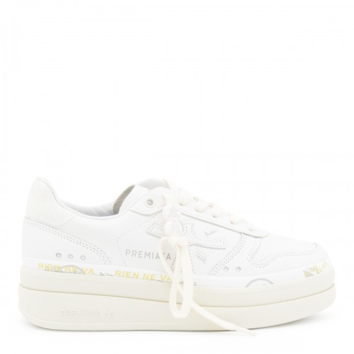 WHITE LEATHER MICOL SNEAKERS