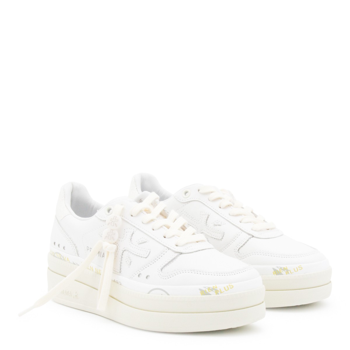 WHITE LEATHER MICOL SNEAKERS