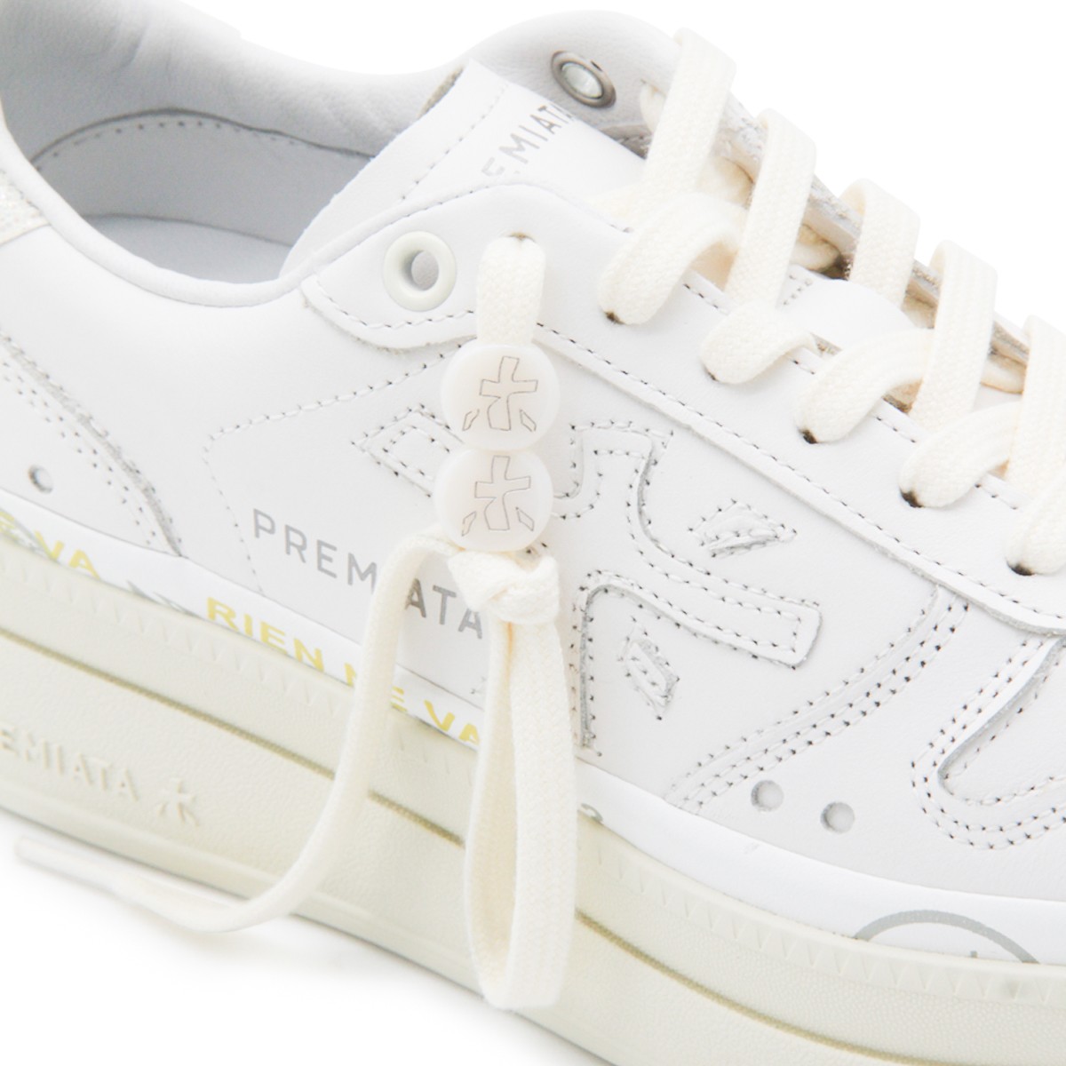 WHITE LEATHER MICOL SNEAKERS
