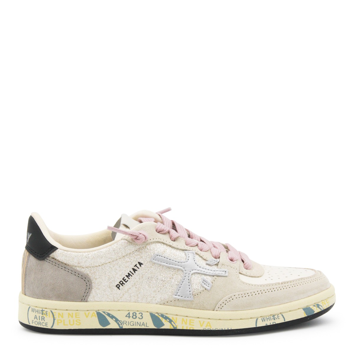 BEIGE LEATHER BASKET CLAYD SNEAKERS